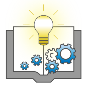 Book, gears, lightbulb representing the Ideal API Reference Guide